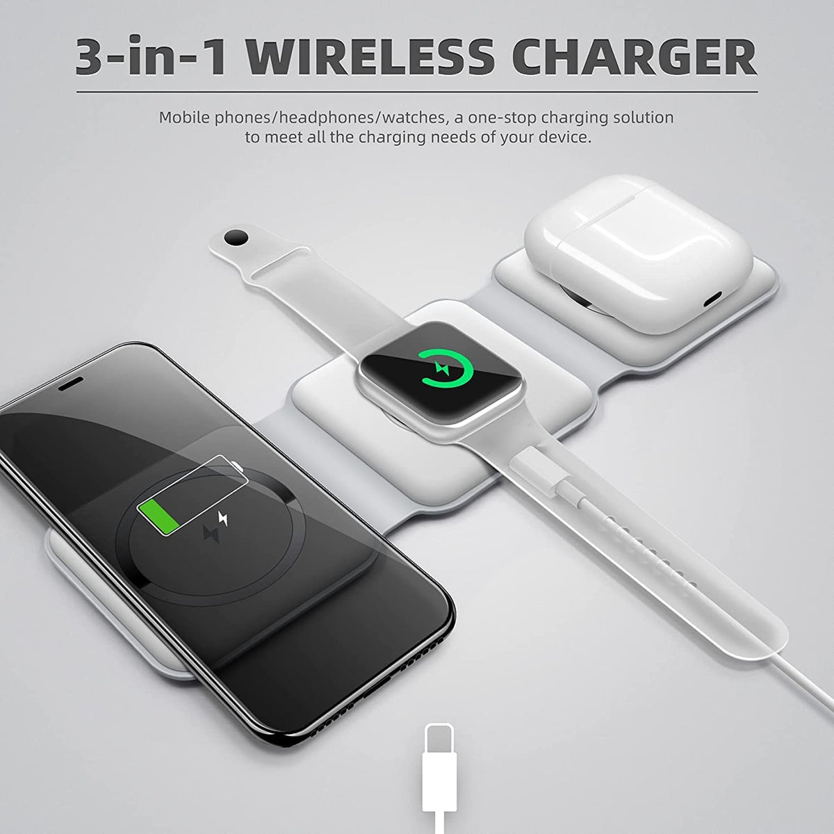 Trifold 3-in-1 Foldable Wireless Charger